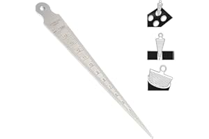 Bestgle Taper Gage 1-15mm 1/32-5/8 Inch Stainless Steel Taper Welding Gauge Inch&Metric Feeler Gap Hole Measure Tool