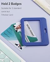 Uniclife 3 Pack ID Badge Holder Double-Sided Windows Blue Card Protector view 3