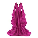 Daily Life Mall Women's Silk Feather Bridal Robe