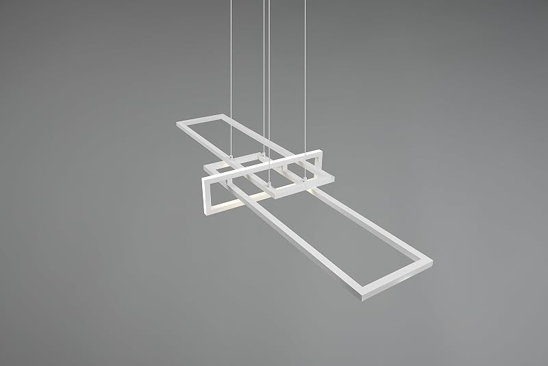 , Suspension, Salinas incl. 1 x LED,SMD,34,0 Watt,4000K,4400 Lm. Corps: Métal, blanc mat L:110,0cm, L:40,0cm, H:150,0cm Réglable avec interrupteur,IP20,4000K,Réglable en hauteur,Non variable