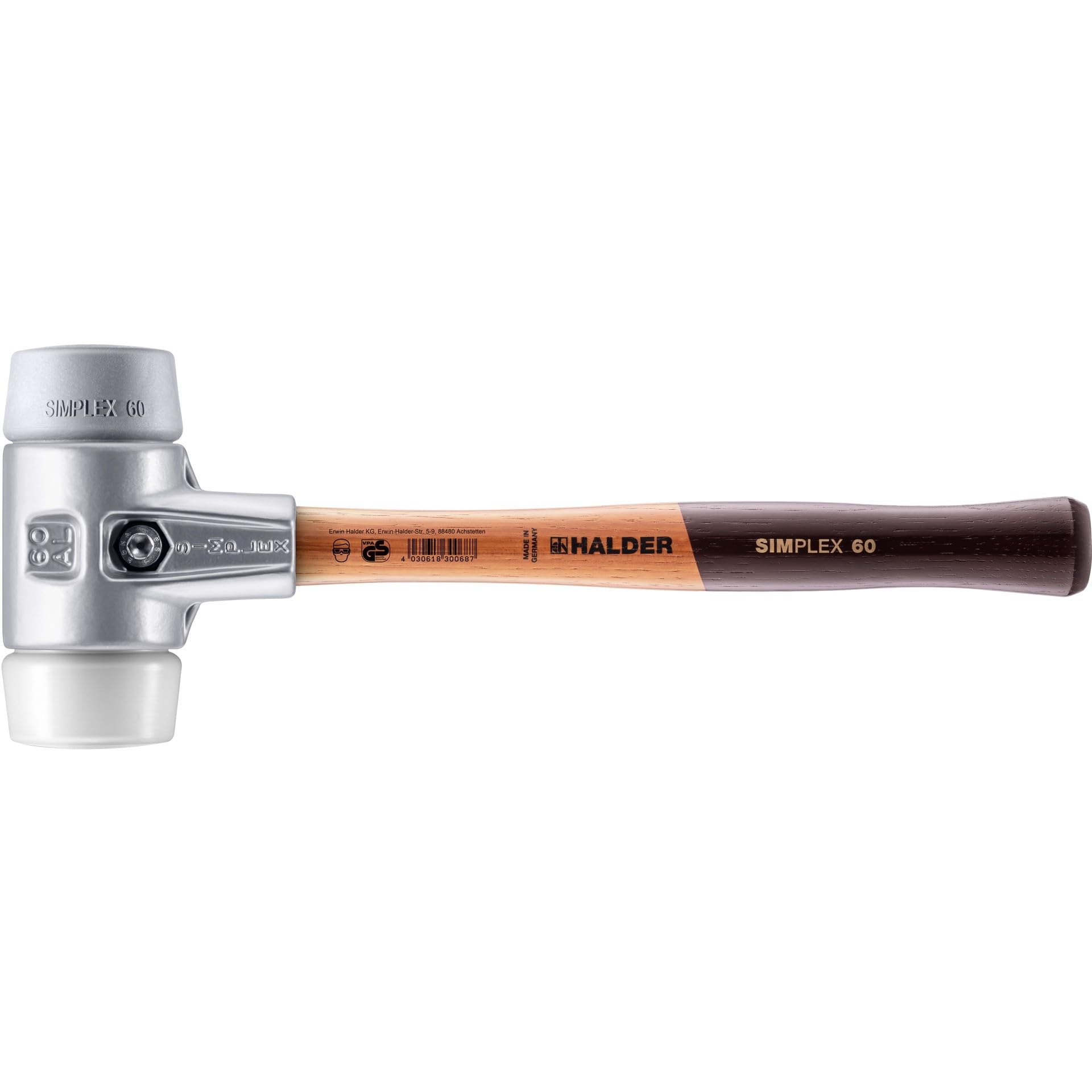 Halder 3137060 "Simplex" TPE-Mid/Superplastic Soft-Face Mallet, Multi-Colour, 60 mm