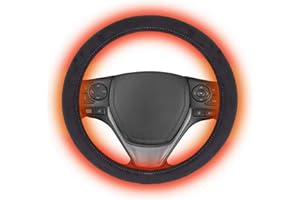 Heated Steering Wheel Cover Wireless Rechargeable,Plush Elastic Band,12v Auto Fast Heating Winter Steering Wheel Hand Warmer 