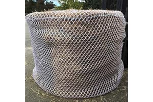 TECH EQUESTRIAN KNOTLESS Heavy Duty 5mm Thick Round Bale Slow Feed Hay Net 6x6 (Hole_Size_1.5 inches)