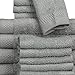 Baltic Linen Multi Count 100% Cotton Towel Set - 4 Bath Towels, 4 Hand Towels, 4 Fringed Fingertips, 12 Washcloths Graphite Grey 24-Piece Set
