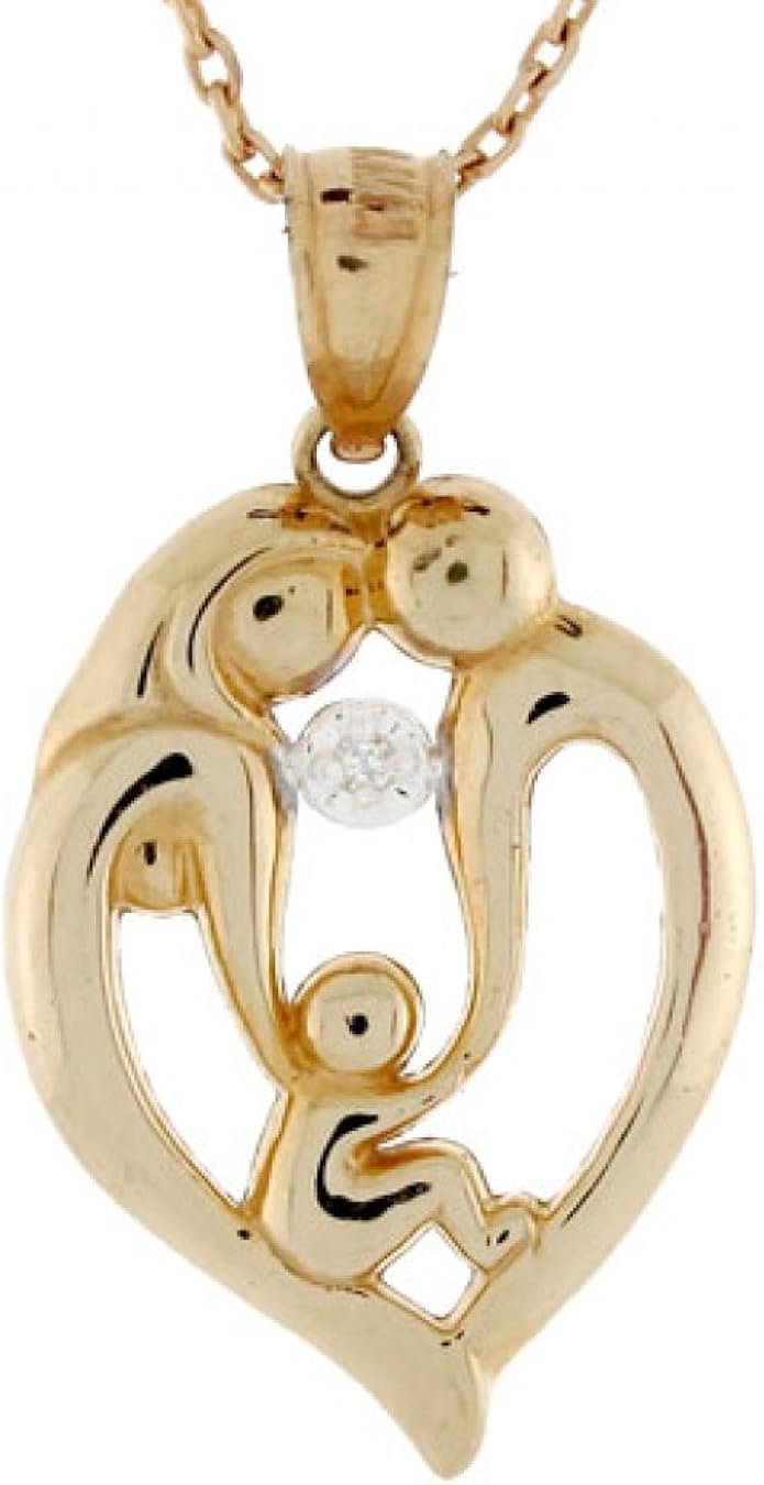 mother and child pendant gold