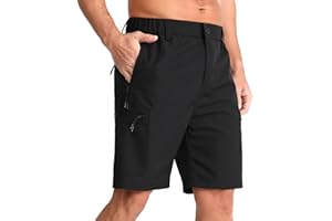 zeetoo Mens Cargo Shorts with Multi Zipper Pockets,Lightweight Quick Dry Hiking Shorts for Men,9'' Casual Shorts for Golf