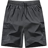 MOHEM Mens Hiking Cargo Shorts Lightweight Quick Dry Athletic Running Workout Shorts with Zip Pockets