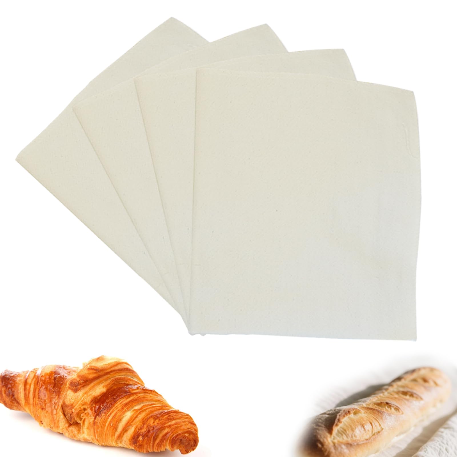 Photo 1 of 100% Organic Cotton Bread Cloth for Rising - Breathable Tea Towel for Bread Making - Unbleached Baking Towels - Bread Basket Cloth Napkin - 28" (Natural - 4 Pack)