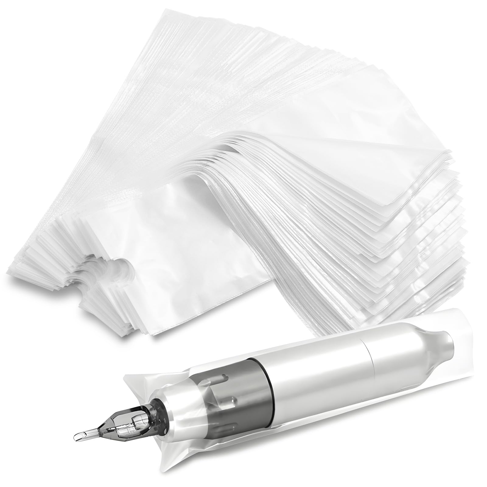 Photo 1 of 200pcs Tattoo Machine Covers Clear 7.5x2.7 Inch Tattoo Pen Covers Large Machine Bags Sleeves for Tattoo Machine Accessories, Kits & Supplies