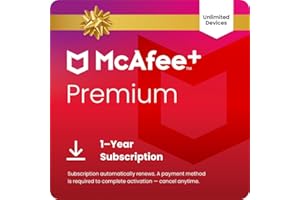 McAfee+ Premium Individual Unlimited Devices anti virus software 2026 for pc| Cybersecurity Software with Antivirus Secure VPN Identity Monitoring Scam Protection|1-Year Subscription with Auto-Renewal