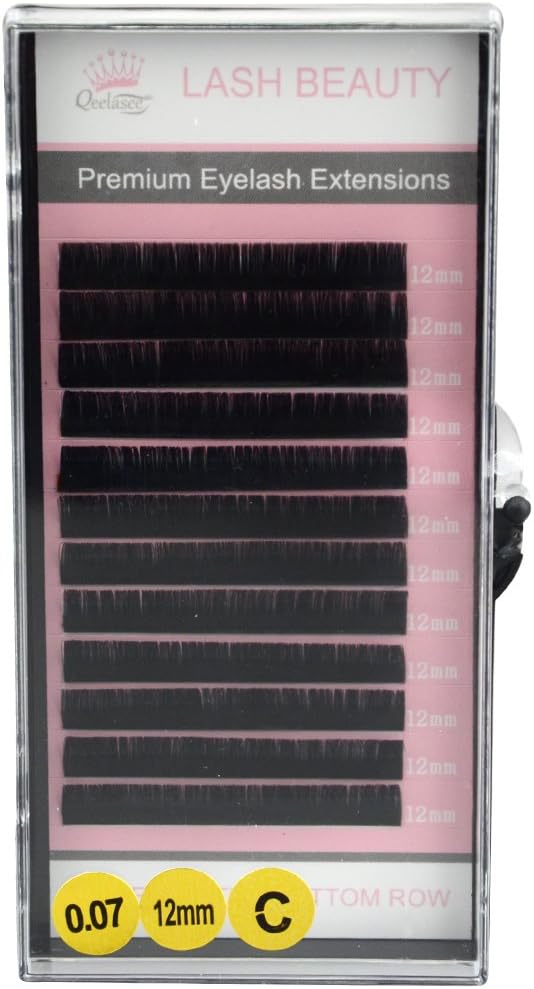 Qeelasee Luxury Lashes 0.07mm Thickness B Curl 11mm Volume Eyelash Extensions Single Size In One Tray Natural Fake Eye Lashes