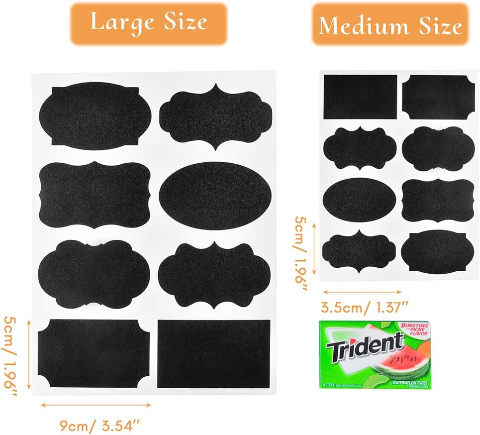 Waterproof Chalkboard Labels Stickers 128 Pack, Erasable & Removable Stickers with 2 Chalk Liquid Markers, Reusable Personalized Stickers for Storage Bins Mason Jars, Party, Bottle, Pantry, Office, Food : Office Products