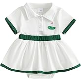 YINGISFITM Newborn Baby Girl Clothes Golf Short Sleeve Romper Dress Infant Onesie A Line Dresses Summer Cute Outfits