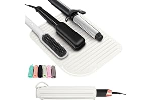 Quccefods Curling Iron Mats Oversize Heat Resistant Mat Silicone Hot Hair Tools Pad for Hair Straightener Flat Irons Hair Styling Tools Countertop Protection Portable Travel Curling Mat 11"*8.26"