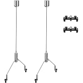 NICREW Reef Light Hanging Kit, 9.8 ft Long for HyperReef Gen 2 and NavaReef | Adjustable Hanging Height, Sliding Rail Multi-Light hanging for HyperReef Gen 2 only, 2 Hanging Kits and 2 Brackets Included
