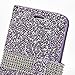 Iphone 7 Plus Wallet Case, 3D Bling Jelly Rhinestone PU Leather Wallet Flip Protective Skin Case with Magnetic Bling Button Card Slot Function for Apple Iphone 7 Plus 5.5 Inch (Purple)
