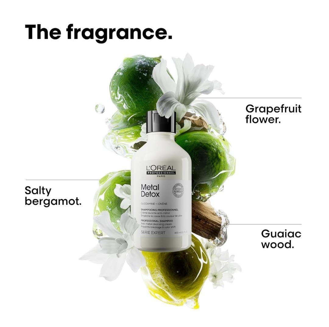 L'Oréal Professionnel Paris Metal Detox Shampoo - Sulfate-Free Anti-Breakage Shampoo For Damaged or Color-Treated Hair, Detoxifies, Prevents Damage & Prolongs Hair Color