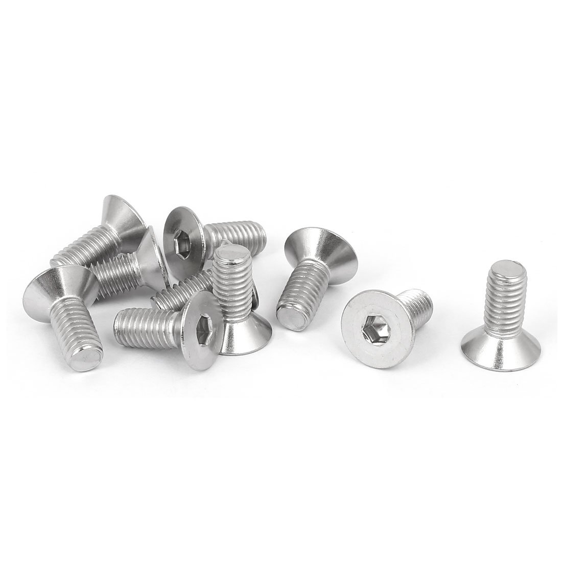 Sourcingmap M5x12mm 316 Stainless Steel Countersunk Flat Head Hex Socket Cap Screw 10pcs