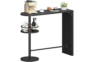 HOOBRO Bar Table, 2-Tier Counter-Height Table, Pub Table with 8 EVA Non-Slip Pads, Kitchen Counter, Breakfast Table, for Dini