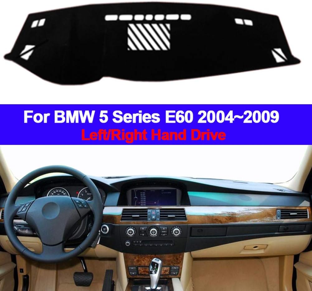 GYYBPDZPZ Car Dashboard Cover Dash Mat Carpet For BMW 5 Series E60 2004 2005 2006 2007 2008 2009 LHD RHD Auto Dashmat 520i 525i 530i 535i