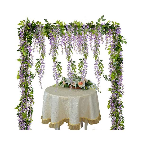 Lvydec Wisteria Artificial Flowers Garland, 4 Pcs Total 28.8ft