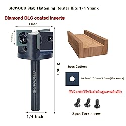 SICWOOD CNC Spoilboard Surfacing Router Bit 1/4
