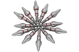 maifield Stainless Steel Archery Field Points, Easy Pull Various Outside Diameter,85/100/125/150/175/200/225/250/275/300 Grains,Screw in Archery Field Tips