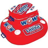 WOW Sports Inflatable Float Fridge Cooler - 30 qt - 4 Cup Holders | A 30-quart inflatable floating cooler with four cup holders.