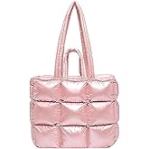 Bagtopia Puffer Tote Bag for Women, Quilted Puffy Handbag, Quilted Shoulder Bag Fluffy Satchel Purse for Work Travel Shopping