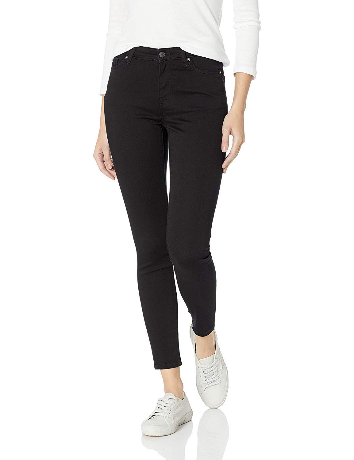 Photo 1 of Amazon Essentials Women's Mid-Rise Stretchy Skinny Jean - Discontinued Colors, Black, 20