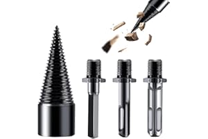 HOXXU Wood Splitter Drill Bit 50mm with 3 Drilling Handles, Log Splitter Drill Bit Kindling Splitter for Wood Splitting Drill Bit Heavy Duty Firewood Splitter Drill Bit Log Splitting Drill Bit