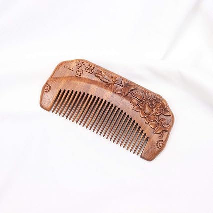 Sandalwood Carving Peony Flower Life Happy Massage Comb Wooden Hair Comb Men S And Women S Straight Hair Curly Hair Comb Amazon Co Uk Beauty
