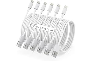 SISXSO [Apple MFi Certified] Original 6Pack(3/3/6/6/6/10 FT) iPhone Charger Fast Charging Lightning Cable iPhone Charger Cord Compatible iPhone 14/13/12/11 Pro Max/XS MAX/XR/XS/X/8/7 Plus iPad AirPods
