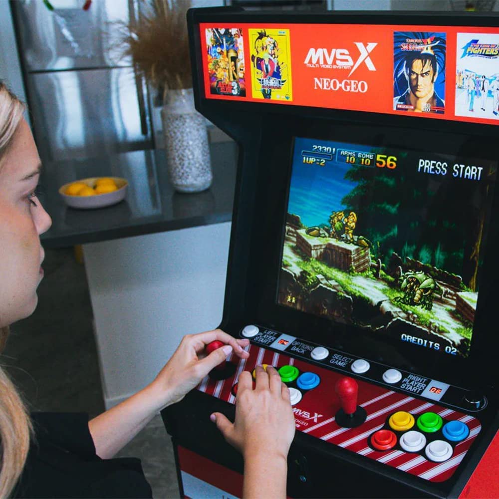 UNICO MVSX Home Arcade, Preloaded 50 SNK Licenced Retro Games, Support Two Players to Play Games Concurrently, Including The King of Fighters/Metal Slug and More