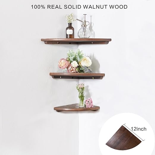 Amazon Com Inman Wooden Corner Shelf 1 Pcs Round End Hanging