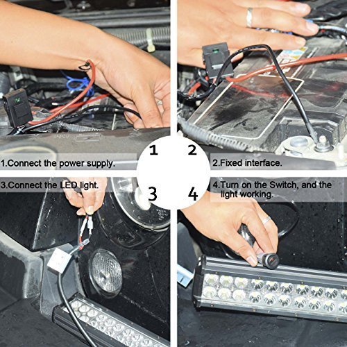 Eyourlife 300W Light Bar Wiring Harness, 12V 40A DT Connector 1 Lead