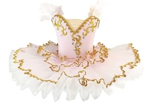 Ballerina Swan Lake Costume Dance Pancake Platter Tutu Ruffle Sleeve Floral Print Gymnastics Leotard Ballet Tutu