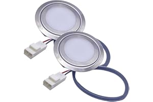 MoKongFu 2-Pack Input AC 120V Kitchen Range Hood Cabinet Light 2W for 2.50in (60mm) of Hole Recessed Cabinet Downlight Smoke 