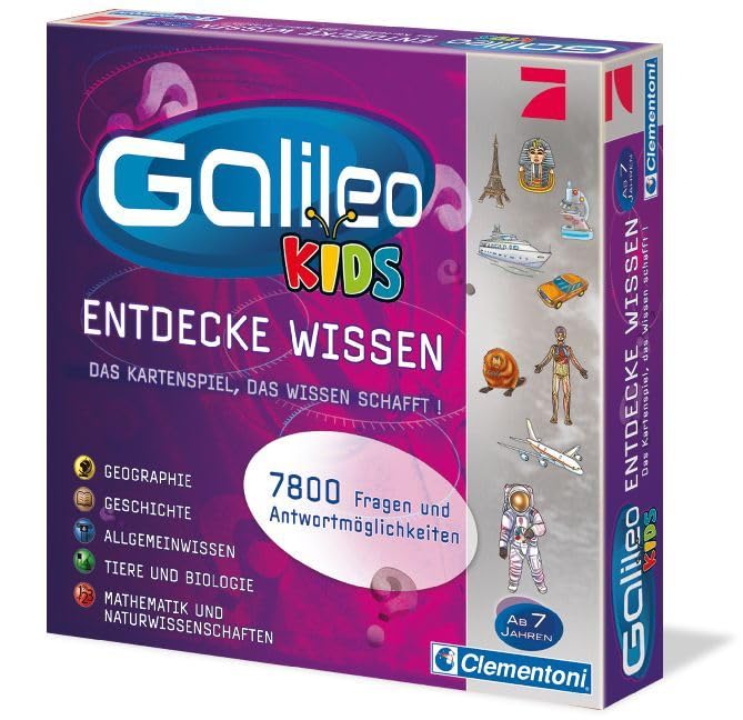 Clementoni Galileo Kids Das große Wissens-Quiz - Lehrreiches Kartenspiel Frage-Antwort-Spiel ab 7 Jahren - Allgemeinwissen & Spaß für die ganze Familie 69159 4