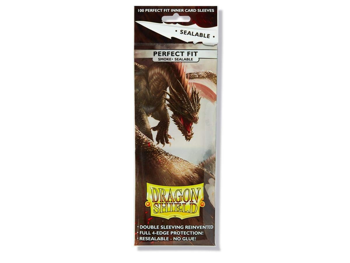 Dragon Shield AT-13223 Standard Size Sleeves 100pk-Smoke (15 Count), Sealable Smoke