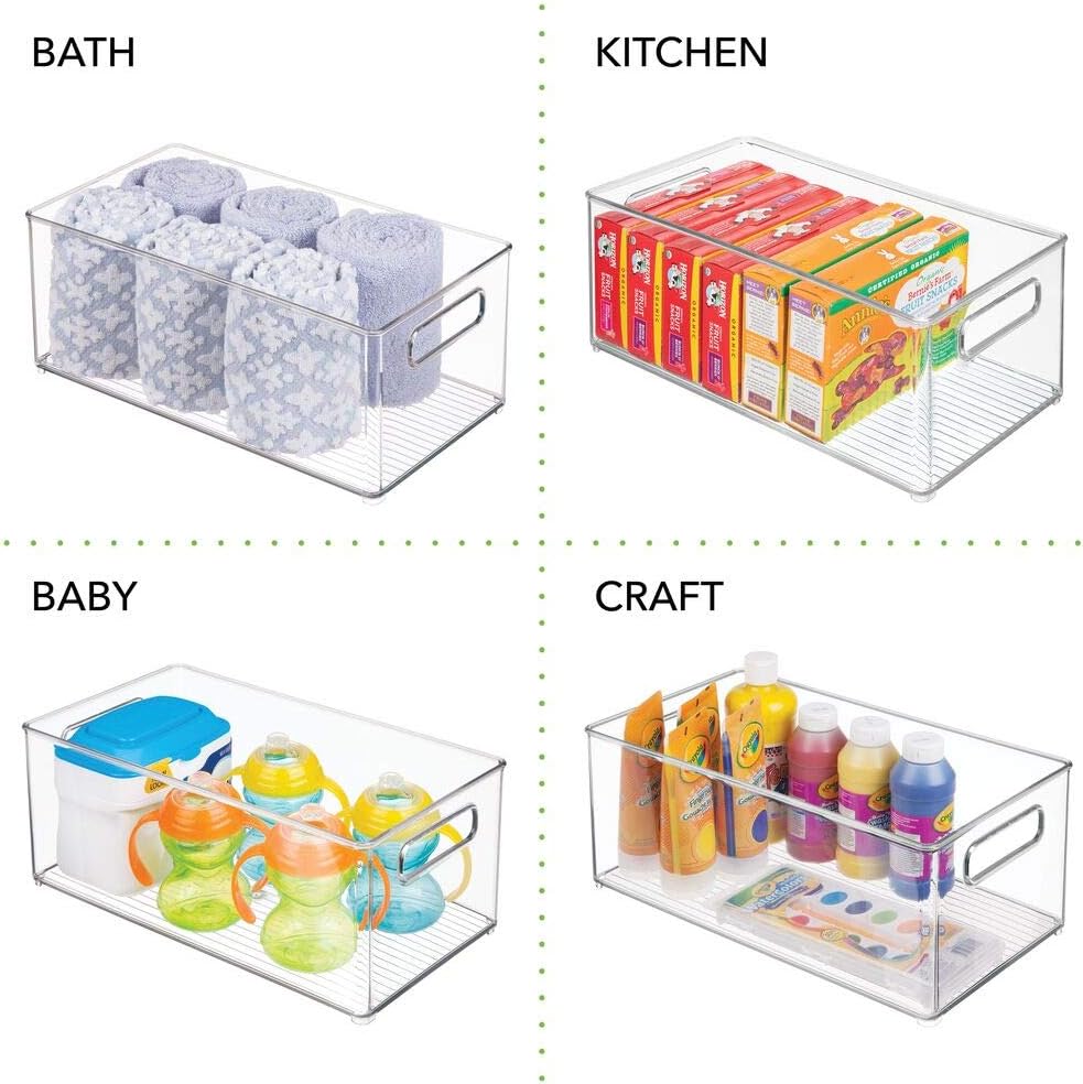 mDesign Drawer Box – Set of 2 – Use for Optimal Storage in The Household – Storage Box for Health and Beauty Products – Ideal Organiser Bin for The Bathroom – Clear - Image 4
