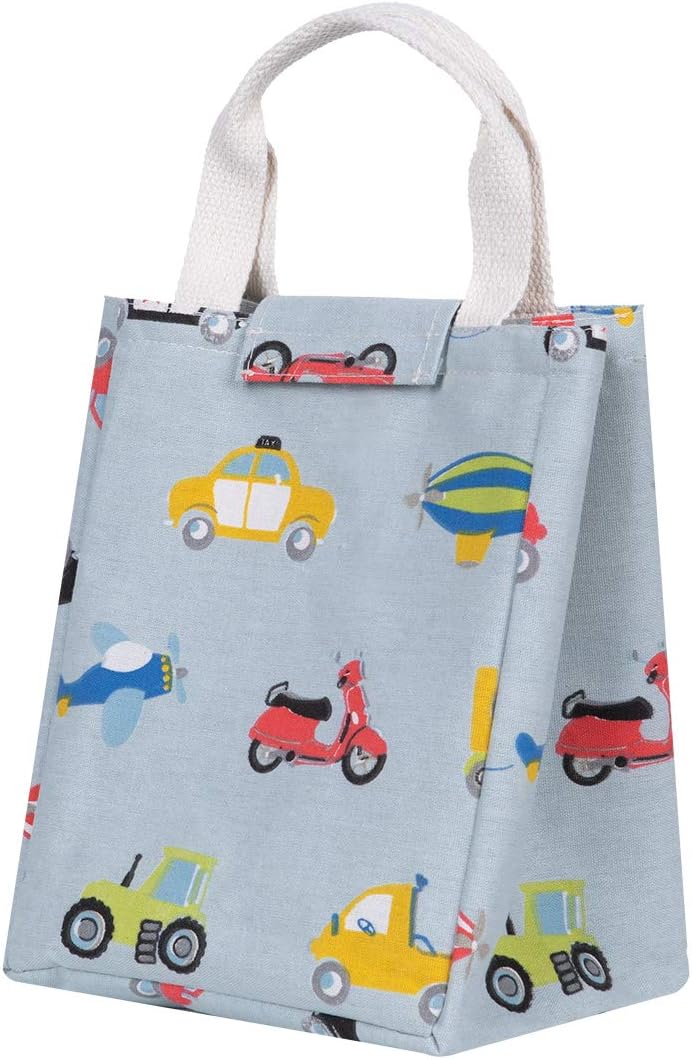 TIBAOLOVER Lunch Bag，Non-Toxic Eco-Friendly Canvas Fabric Insulated Waterproof Aluminum Foil, Lunch Box Tote for Women,Students Bento Cooler Bag for Travel and Picnic(Car)