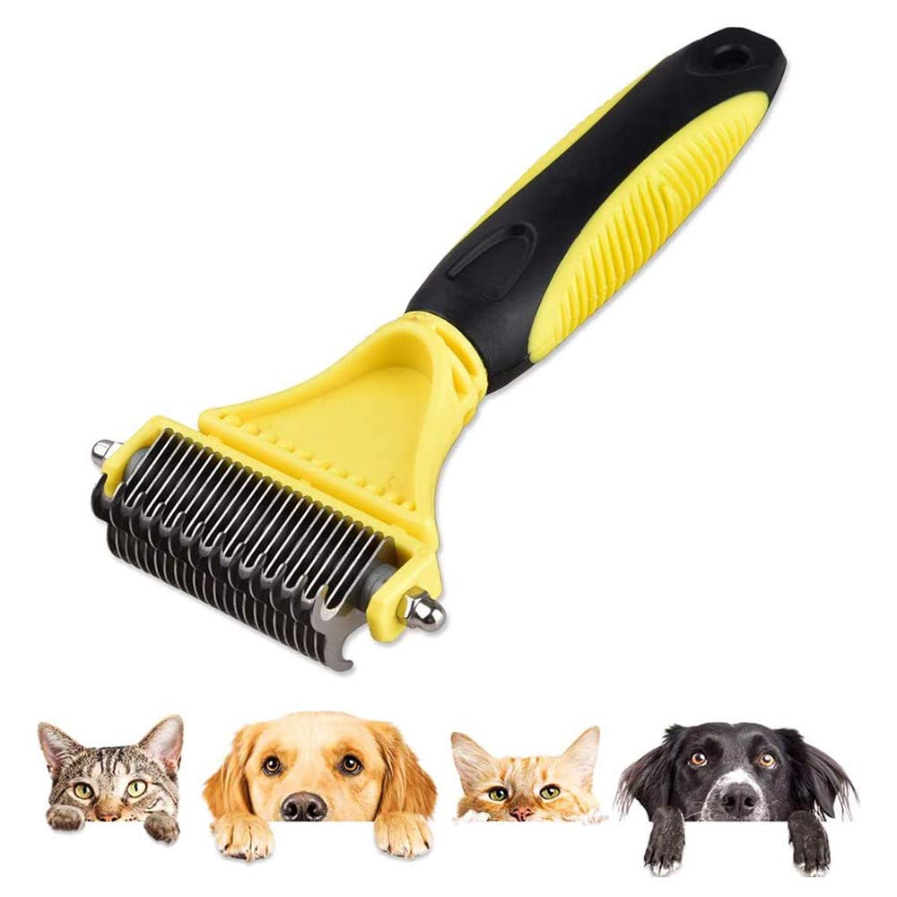 Yhuasia Pet Undercoat Rake, Dog Dematting Comb Tool, Pet Grooming Comb, Dog Combs for Grooming, Pet Grooming Comb Brush, for Removes Easy Knots Mats and Tangled Hair for Pet Dogs and Cats