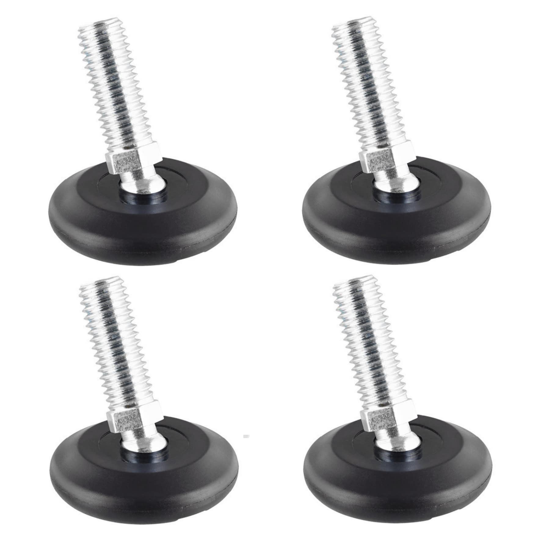 WAGNER QuickClick® Adjustable feet Ø 37 mm - 4pcs. set with ball joint + threaded M10 x 25 mm I 4x adjustable feet+4x glides - wool felt ULTRASOFT - diameter Ø 30 mm -Made in Germany- 15416100