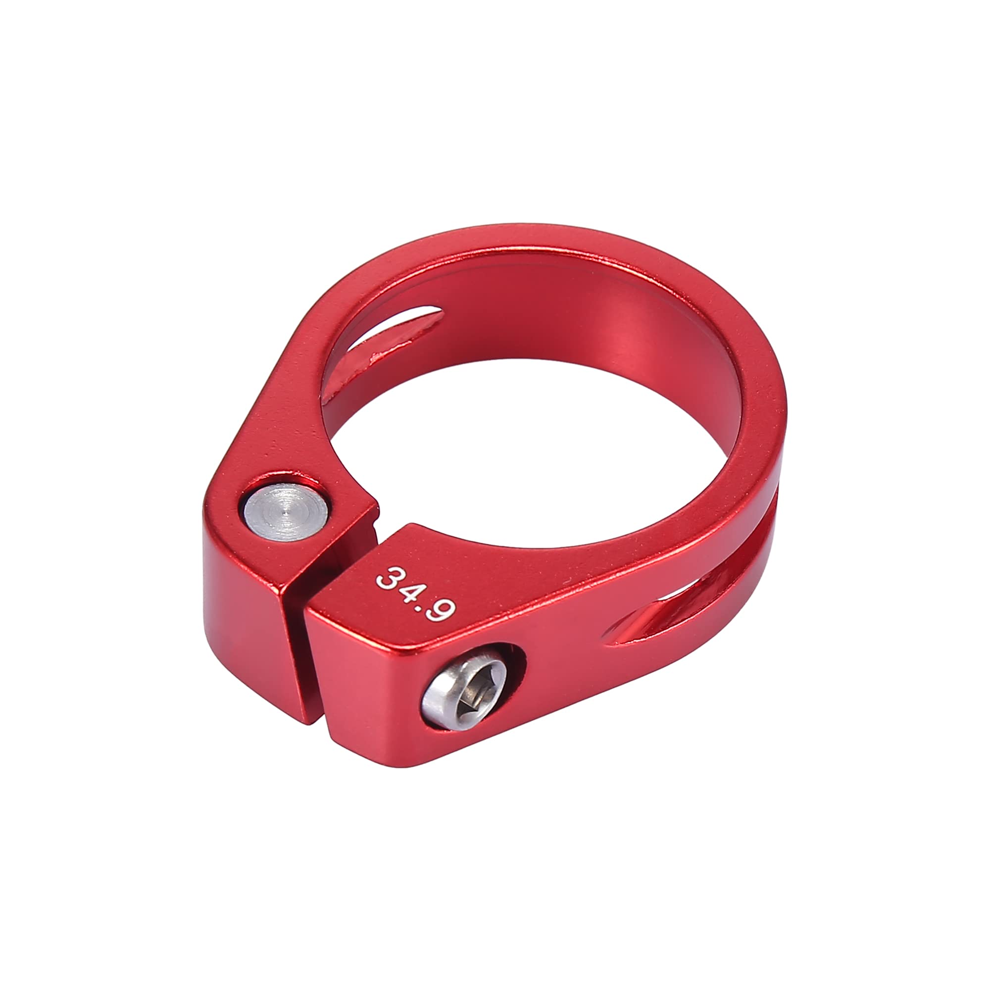 X AUTOHAUX 34.9mm Aluminium Alloy Bike Seat Post Clamp Seat Post Adapter Red