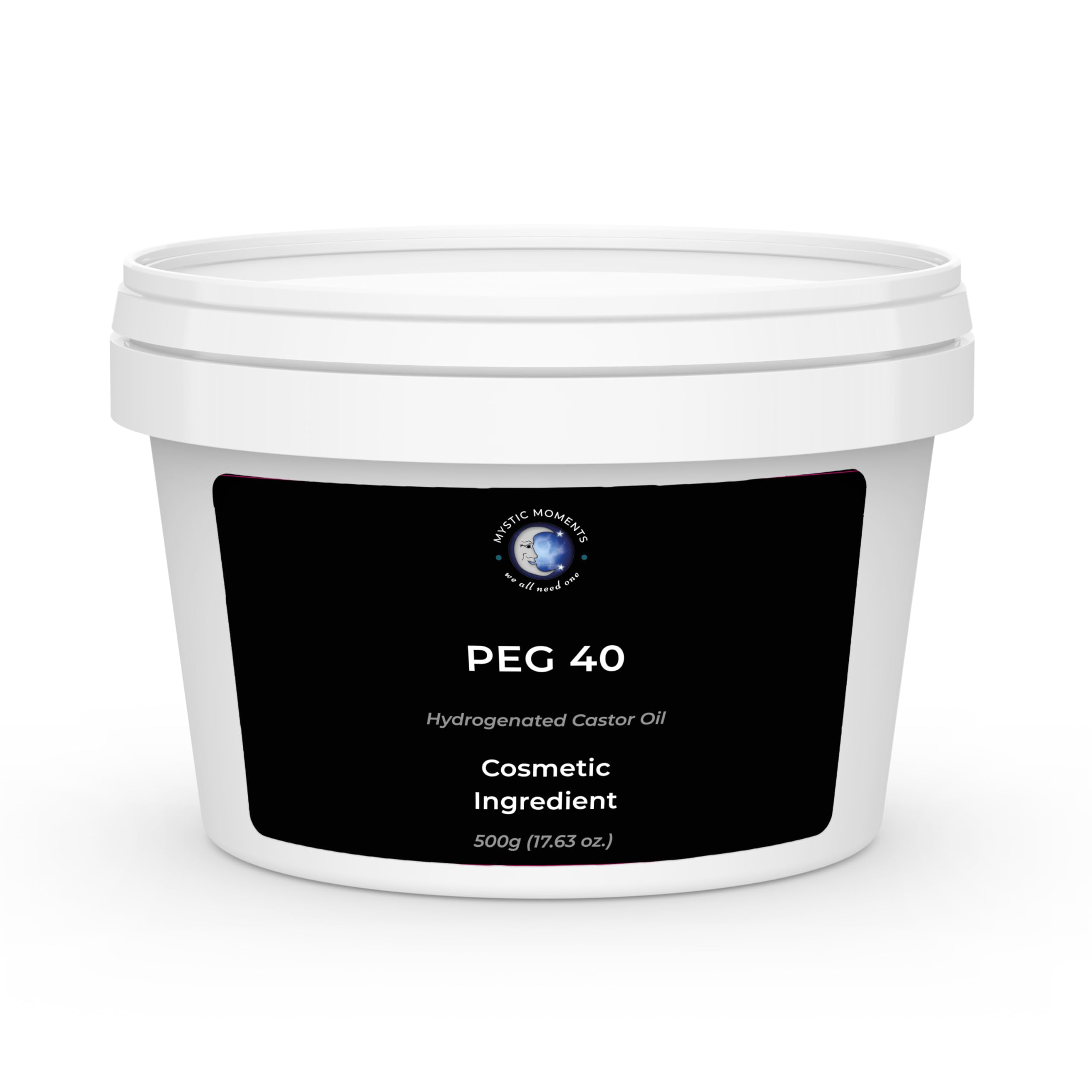 Mystic Moments | PEG-40 Hydrogenated Castor Oil | Non-Animal Derived Emulsifier & Solubiliser | Cosmetic-Grade Surfactant for Sprays, Serums & Lotions | Yellow Semi-Solid | INCI: PEG-40 | 500g