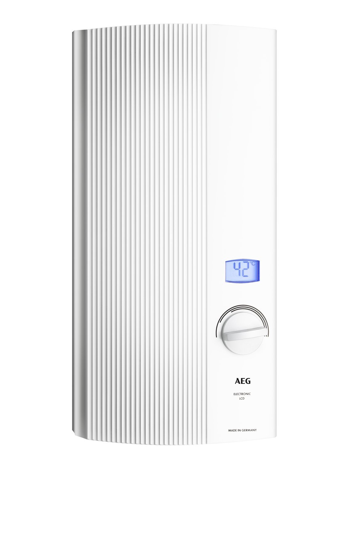 AEG elektronischer Durchlauferhitzer DDLE LCD 18 kW, gradgenaue Temperaturwahl, LC-Display, Festanschluss 400V, VDE geprüft, 222392