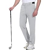 Rdruko Golf Pants Men Stretch Relaxed Fit Business Casual Pants Dry Fit Lightweight(Light Gray,US 40)
