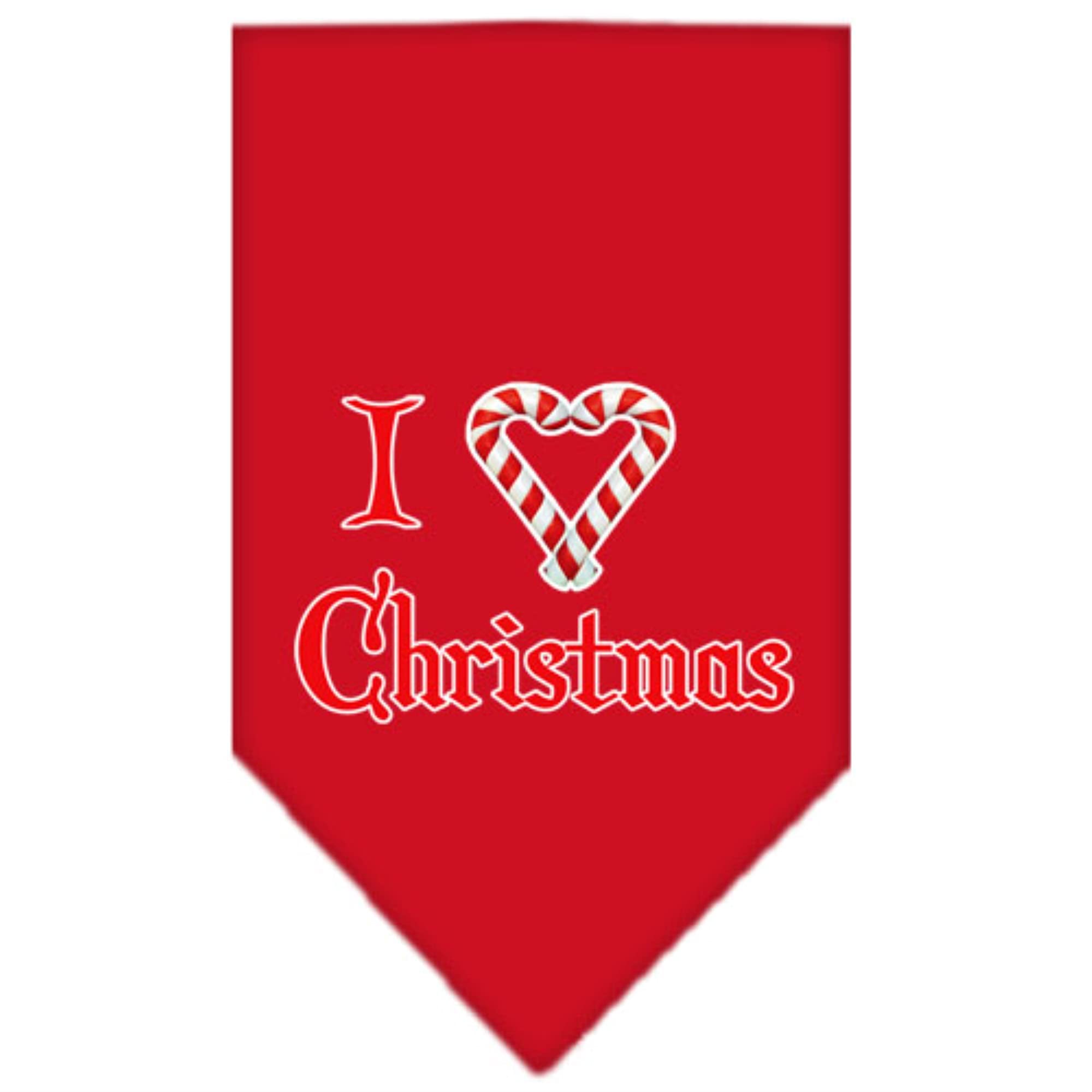 Mirage Pet Products Heart Christmas Screen Print Bandana for Pets, Small, Red