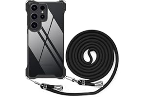 BEIMEITU Strap Crossbody Case for Samsung Galaxy S24 Ultra, Crossbody Cover with Neck Cord Strap,Transparent Clear PC Landyard Phone Case for Samsung Galaxy S24 Ultra